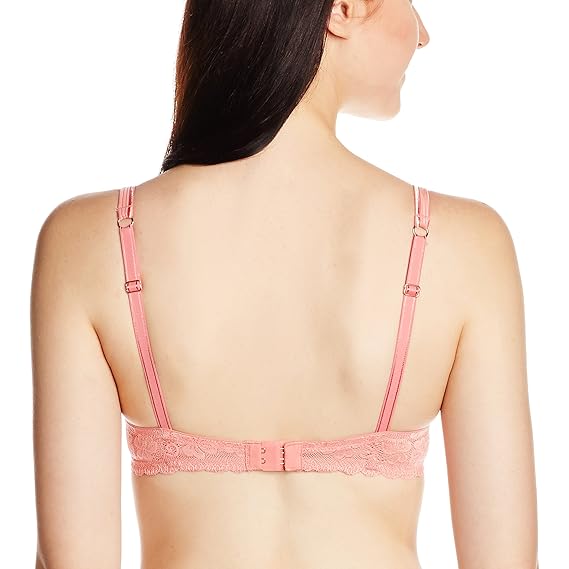 Jockey 2102 Women’s Underwired Padded Microfiber T-Shirt Bra – Medium Coverage with Lace Back & Adjustable Straps